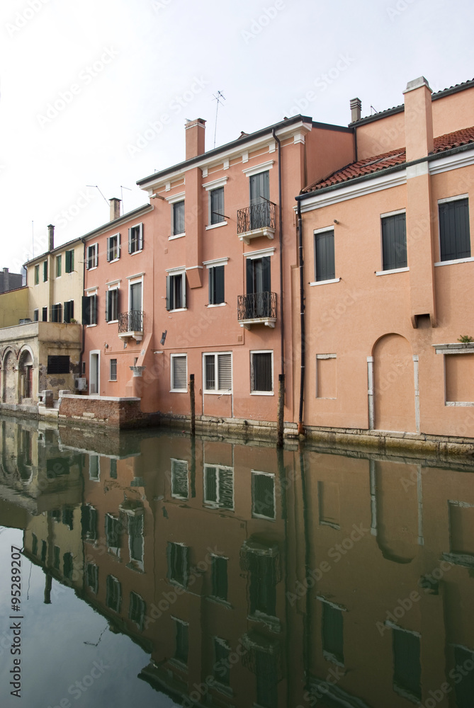 Italy, Ancient residential houses in Chioggia old town