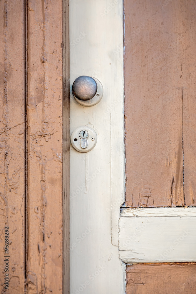 Door nob in old door Door nob in old door