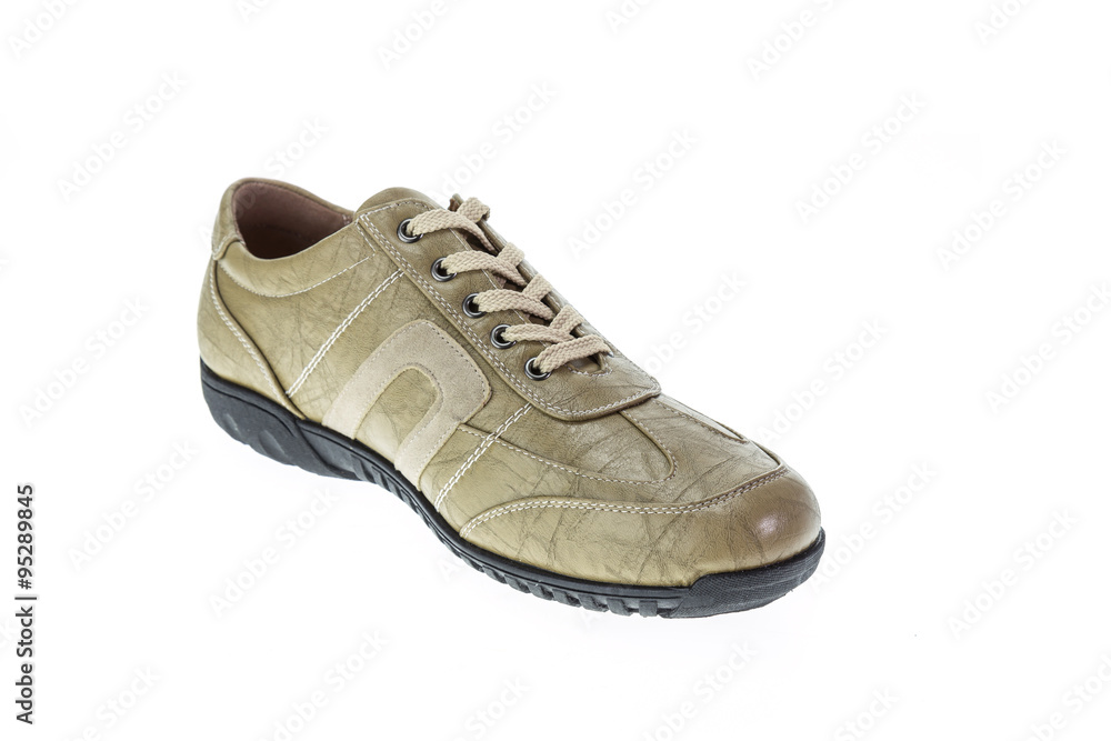 New brown shoe isolated on white New brown shoe isolated on white