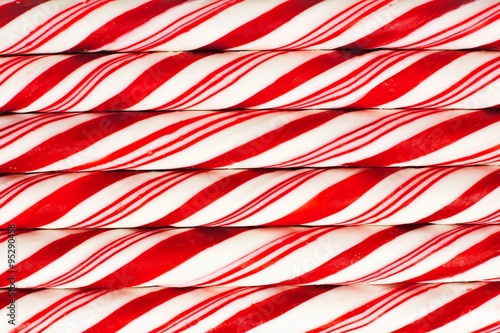 Quadro su tela Full background of red and white striped Christmas candy canes