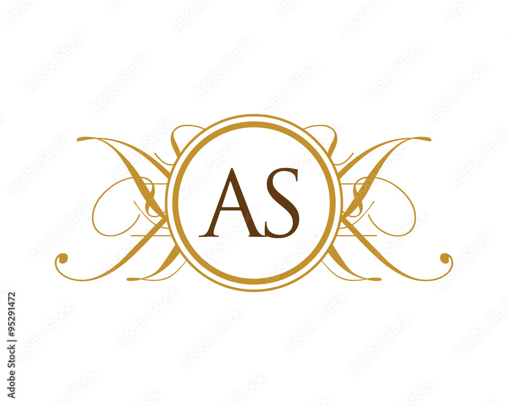 AS Luxury Ornament Initial Logo AS Luxury Ornament Initial Logo