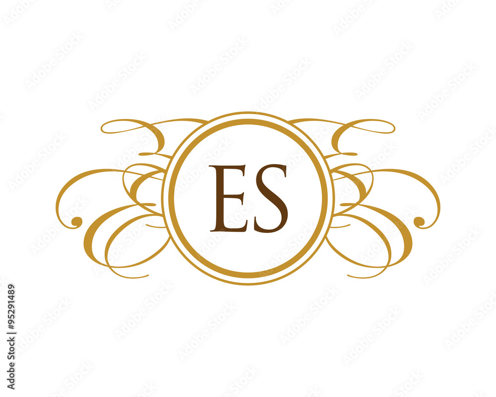 ES Luxury Ornament Initial Logo ES Luxury Ornament Initial Logo
