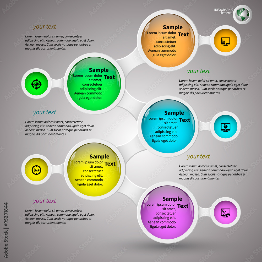 Fototapeta premium Abstract 3D Paper Infographics