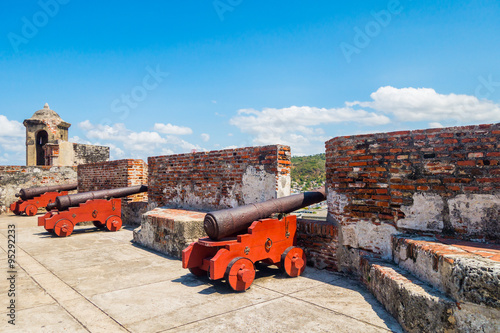 Castillo San Felipe Barajas, impressive fortress located in Lazaro hill, Cartagena de Indias, Colombia photo