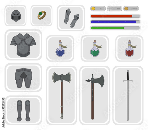 Game inventory. Warrior knight set 2