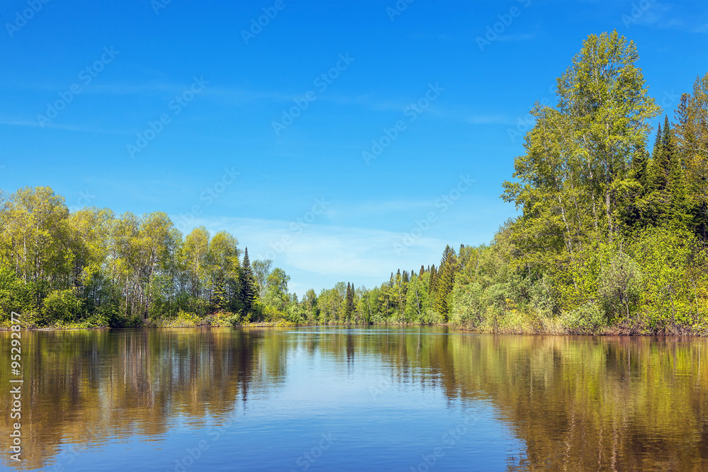 Summer in Siberia. Chet river in the Tomsk region. Summer in Siberia. Chet river in the Tomsk region.