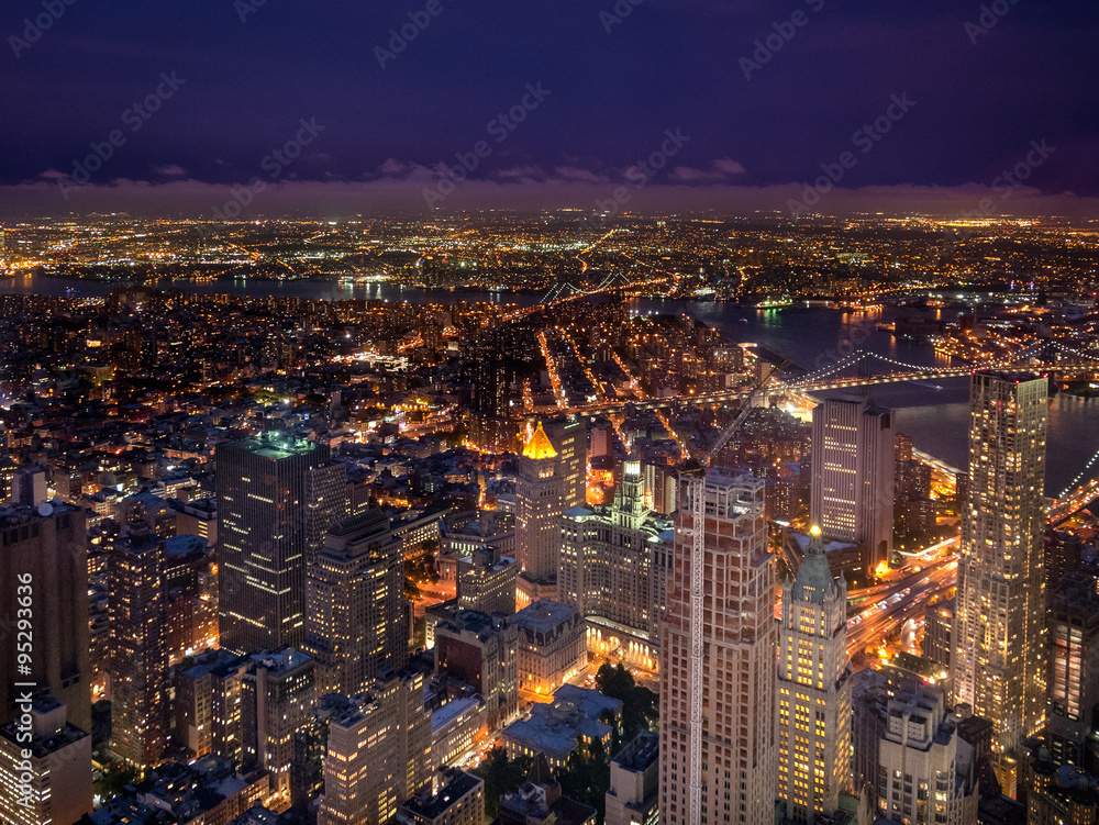 New York City Skyscrapers at Night