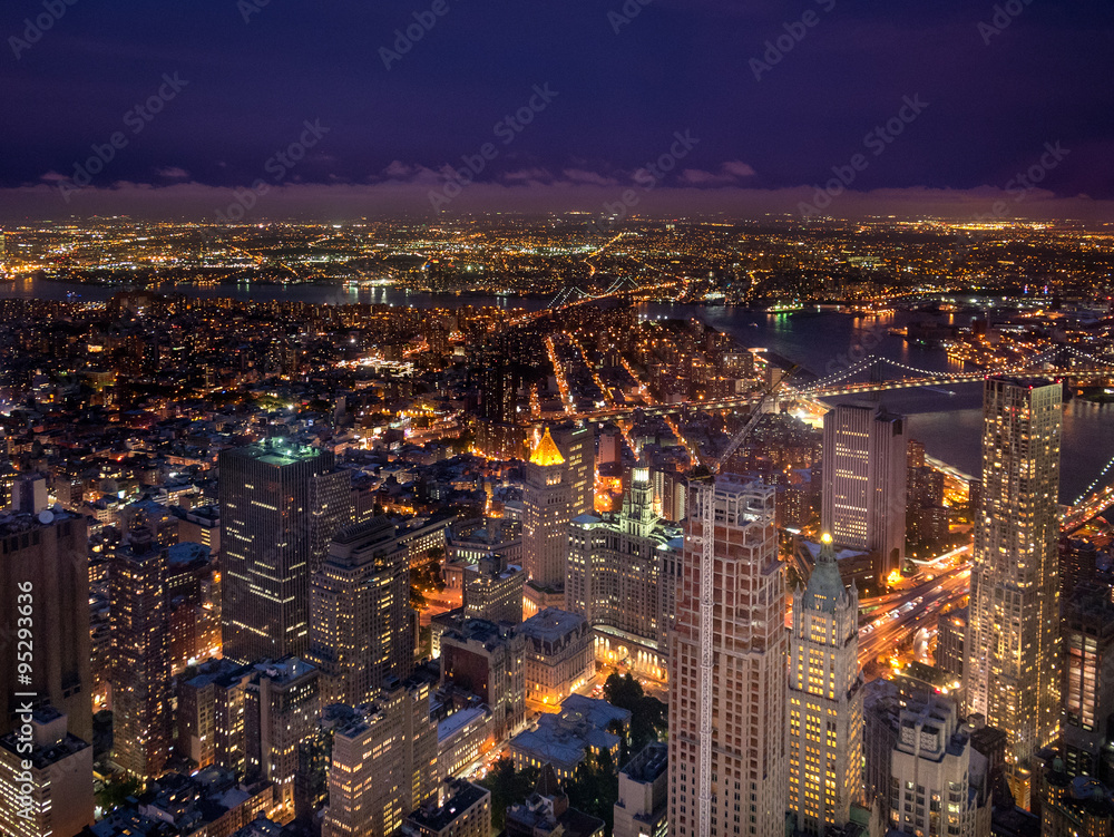 Obraz premium New York City Skyscrapers at Night
