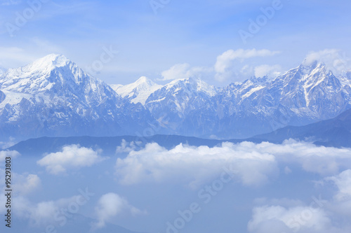 Wallpaper Mural beautiful rolling clouds and snow mountain landscape Torontodigital.ca