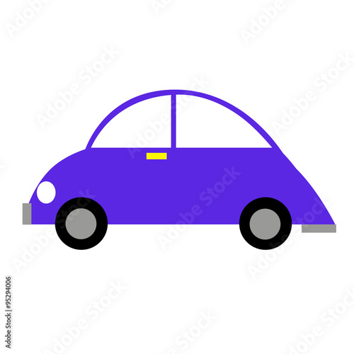 青い車のイラスト　左向き