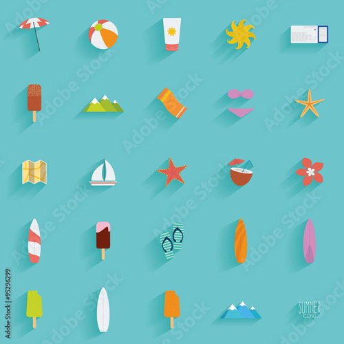 Summer vacation icons
