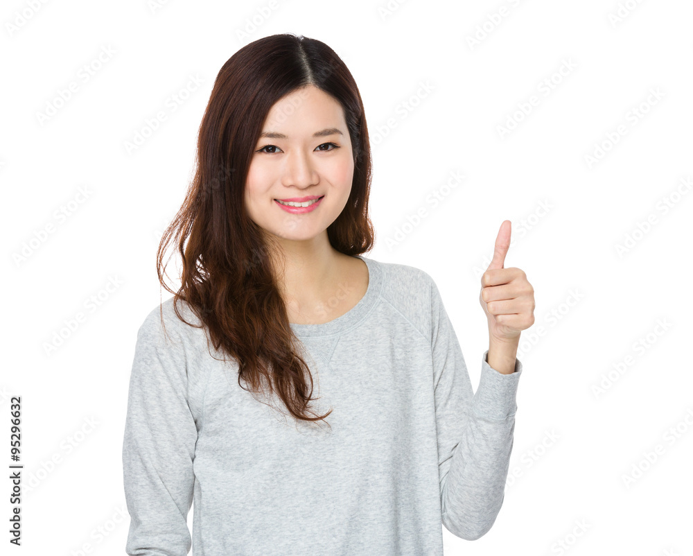 Asian Young Woman showing thumb up Asian Young Woman showing thumb up