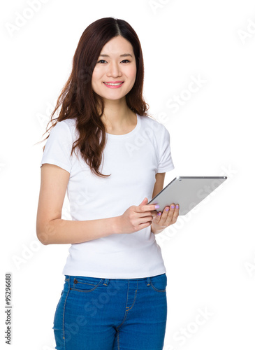 Woman use of the tablet pc