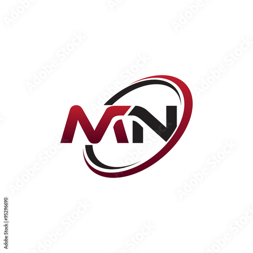 Modern Initial Logo Circle MN