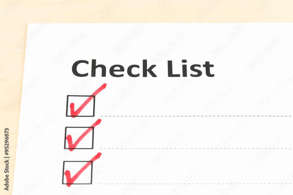 Checklist paper with tick mark with copy space Checklist paper with tick mark with copy space
