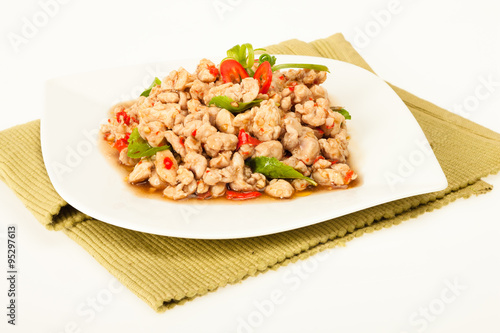 Spicy minced meat thai dish
