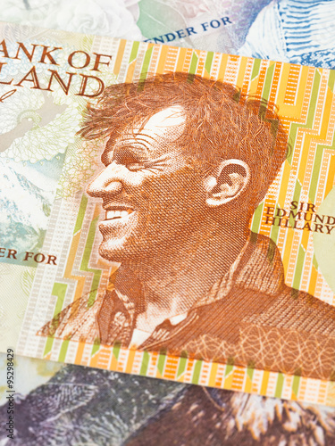 Принти на полотні New Zealand dollar money banknote Edmund Hullary close-up