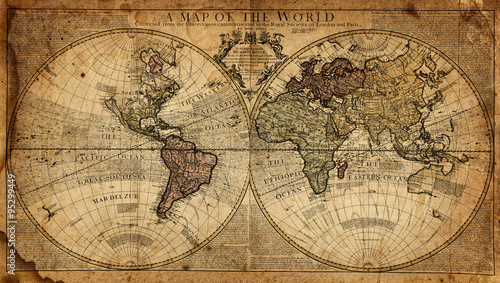 vintage mapa świata