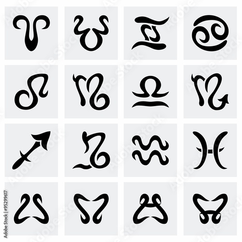 Vector Zodiac symbol icon set