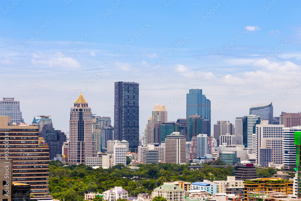 Obraz premium Downtown and business district in Bangkok, Thailand