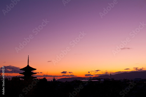The tower of yasaka,kyoto,japan,（京都八坂の塔と夕焼け）