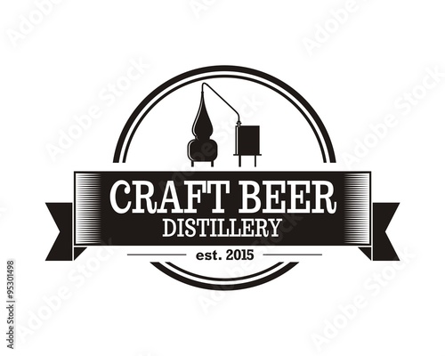 classic vintage craft beer distillery emblem