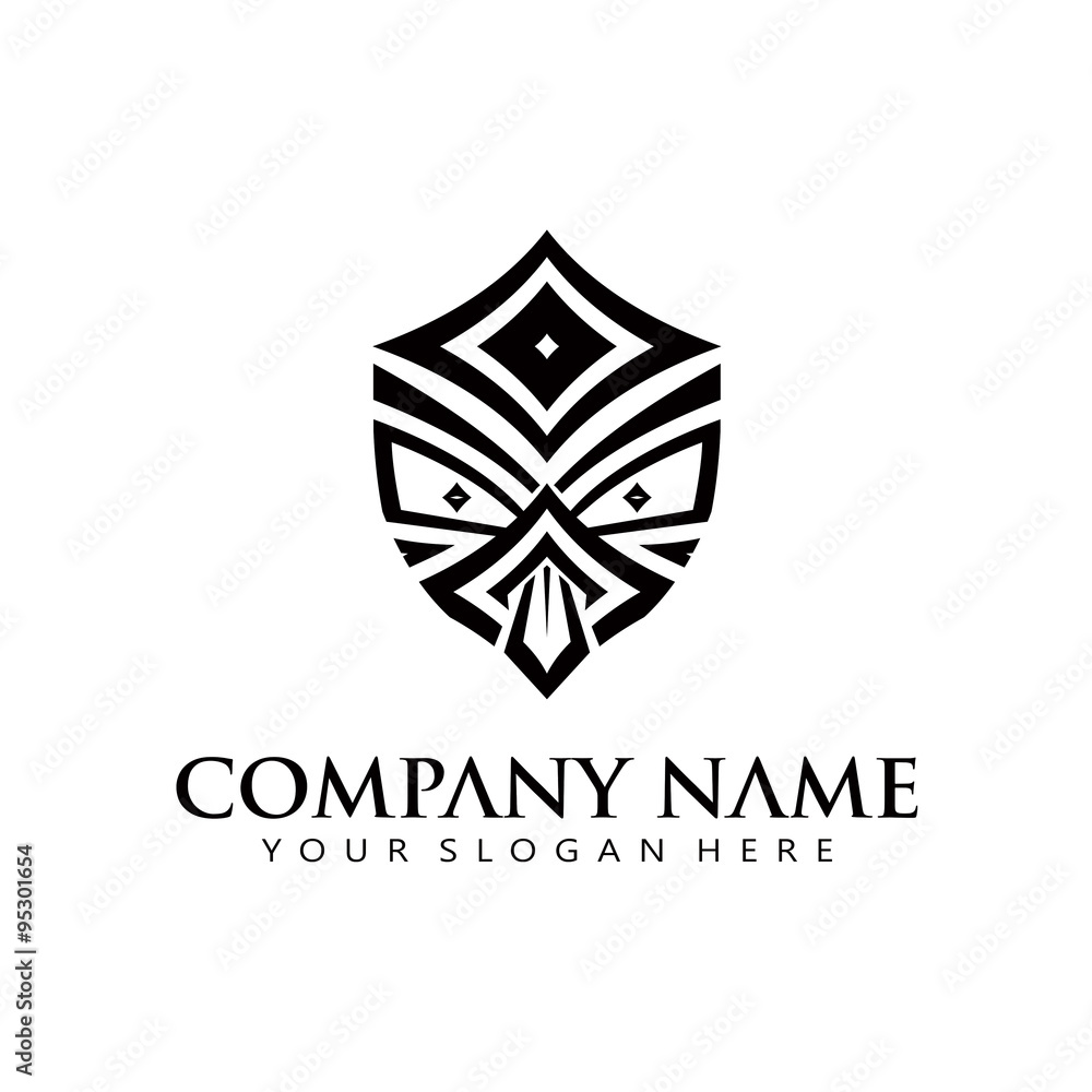 Fototapeta premium simple elegant Maori mask icon logo vector