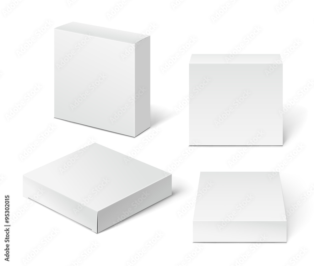 White Cardboard Package Box. Illustration Isolated On White Back White Cardboard Package Box. Illustration Isolated On White Back