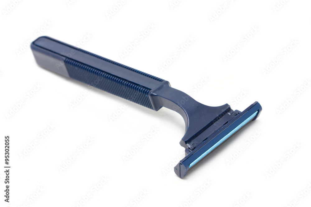 Blue shaver isolated on white. Blue shaver isolated on white.