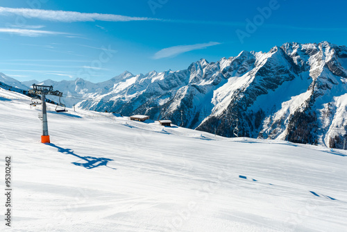 Austrian Alps in the winter, Mayrhofen ski resort - panoramic view © beataaldridge