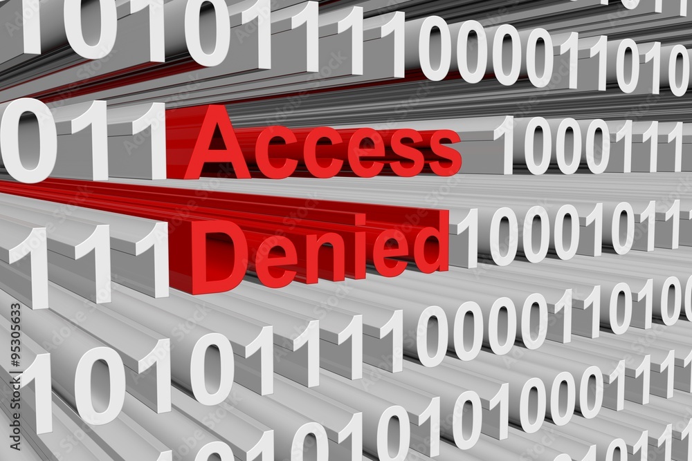 access denied is presented in the form of binary code