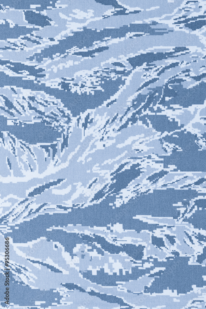 Navy digital blue tigerstripe camouflage fabric texture backgrou