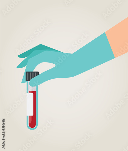 hand holding test tube