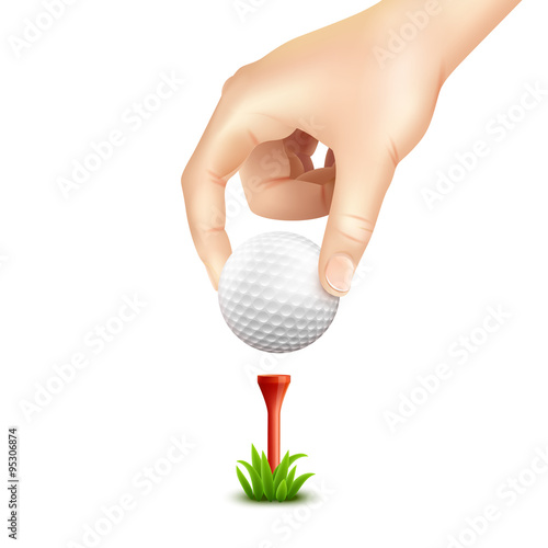 Golf Ball Realistic Background 
