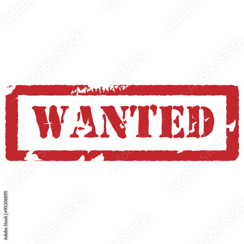 Rubber stamp with text wanted