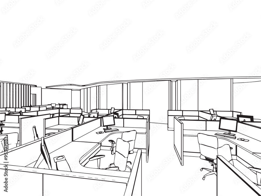 outline sketch of a interior outline sketch of a interior