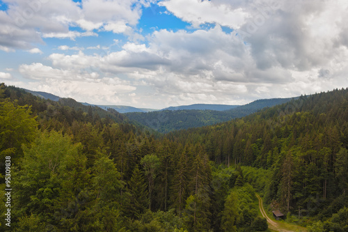 Panaramnym view of the mountains of the Black Forest