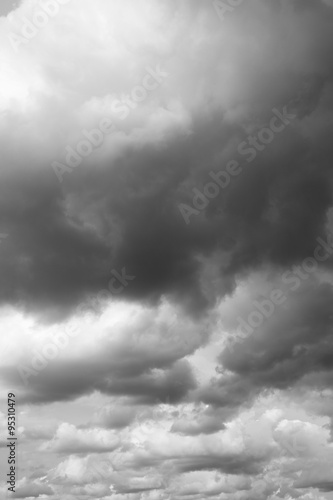 Storm sky. Thunderclouds over horizon.