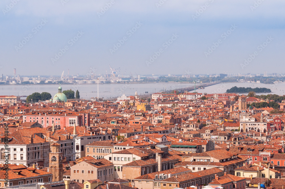 Venice panoramic aerial cityscape view