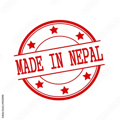 Wallpaper Mural Made in Nepal red stamp text on red circle on a white background and star Torontodigital.ca