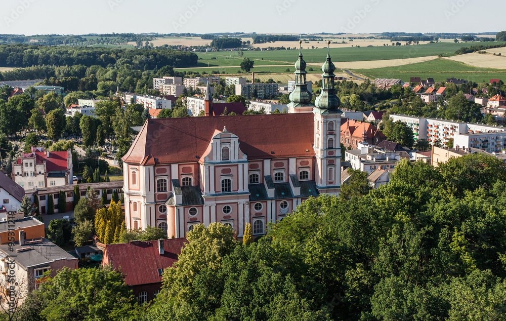 aerial view of  Otmuchow church