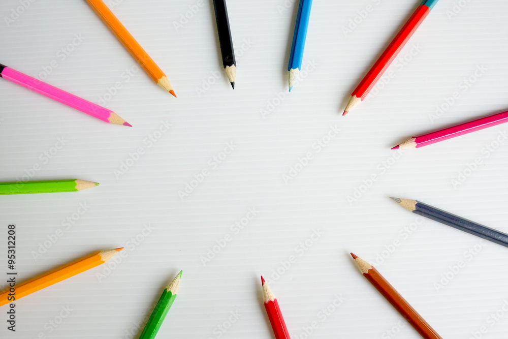 Colorful Pencils with space Colorful Pencils with space
