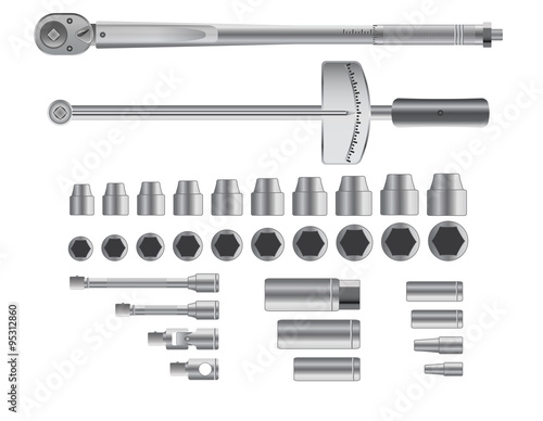 Torque wrenches isolated on white background
