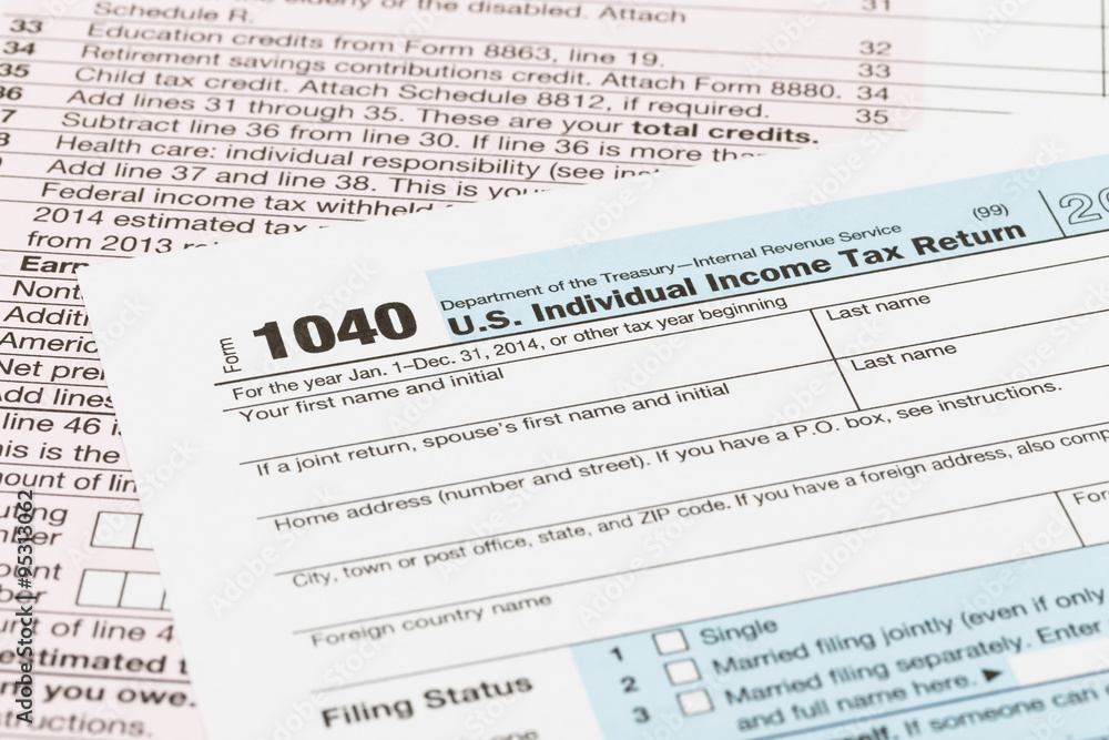 Tax form taxation concept Tax form taxation concept