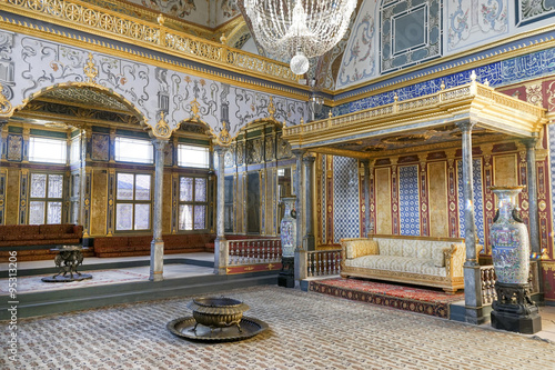 Throne Room Inside Harem Section Of Topkapi Palace, Istanbul, Turkey photo