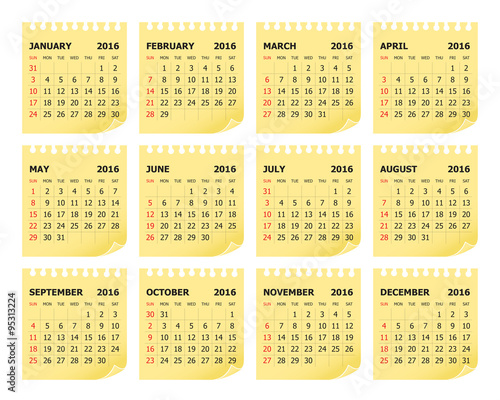 2016 year calendar