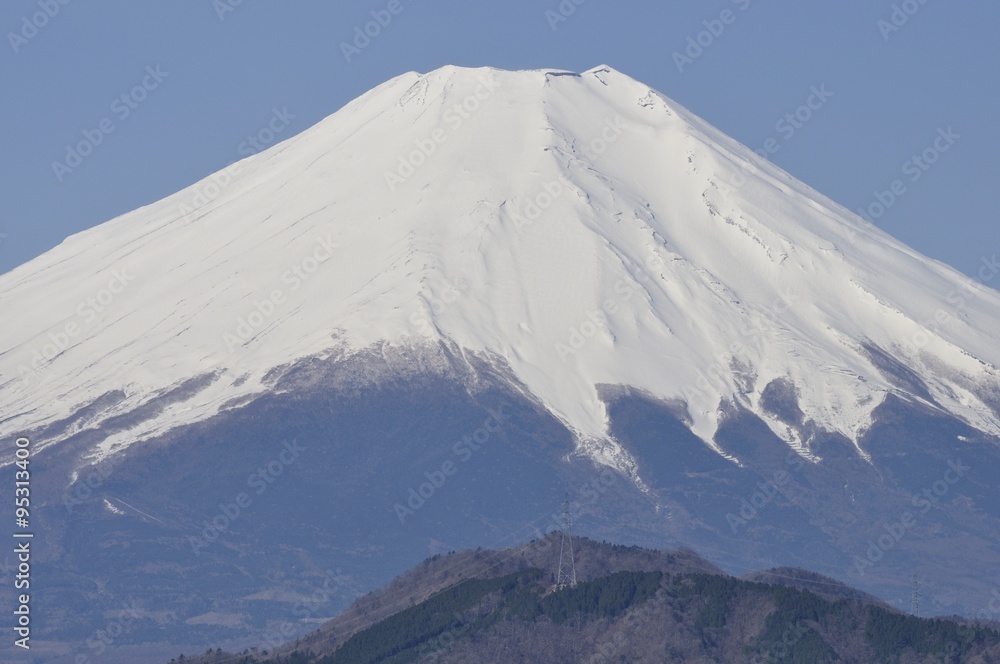 青空の富士山の眺望