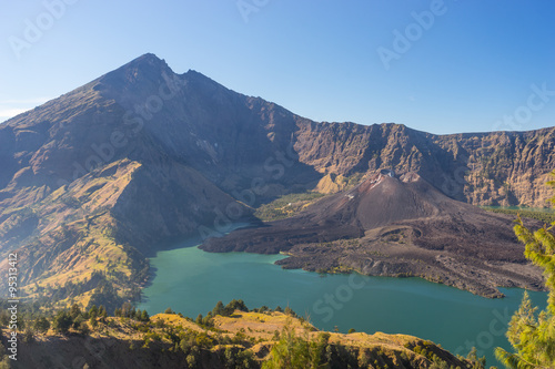 Landscape of Rinjani volcano mountain