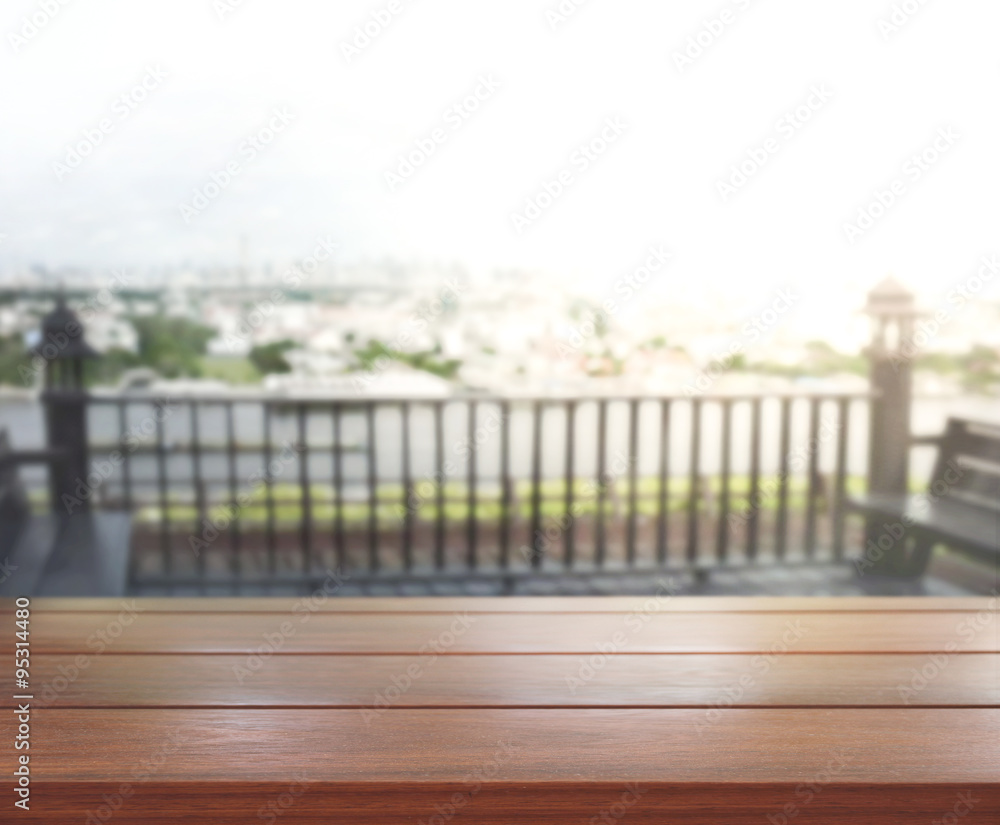 Table Top And Blur Building Of Background Table Top And Blur Building Of Background