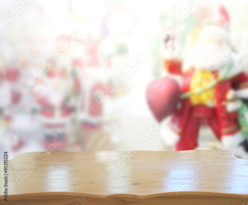 Wood Table Top Background In Holiday